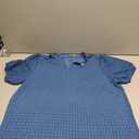 SHEWIN Womens Tops Casual Puff Short Sleeve Shirts Ruffle V Neck Loose Blouses Size L