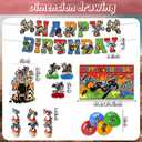 45Pack Dirt Bike Birthday Party decoration pack include banner,Honeycomb Centerpieces,cake toppers,Balloons for Dirt Bike party decoration