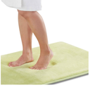 Foam Bath Mat Non Slip Absorbent Super Cozy Velvet Bathroom Rug Carpet (15 inches X 46 inches, Lime)