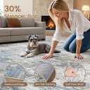 cotiled 9x12 Area Rug for Living Room, Abstract Washable Carpet, Blue Grey