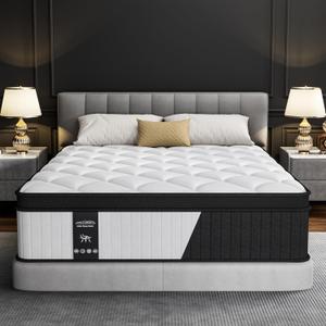 12 Inch Mattress Queen Size- 2025 Upgraded Hybrid Cooling Gel Memory Foam & Pocket Coils, Medium Firm Mattress in a Box for Back Neck Pain Relief, Motion Isolation, Edge Support, CertiPUR-US Certified
