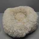 Small Dog Bed Calming Dogs Bed for Small Medium Large Dogs Anti-Anxiety Puppy Bed Machine Washable Warming Cozy Soft Pet Round Bed Fits up to 10-100 lbs (Small (Pack of 1), Beige)