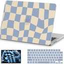 AKIT Compatible with MacBook Pro 16 inch Case 2025 2024-2021 M4 M3 M2 M1 Pro Max A3403 A3186 A2991 A2780 A2485, Unique Pattern Hard Shell Laptop Case+Screen Protector+Keyboard Cover, Blue Checkerboard