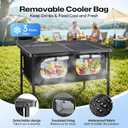 Folding Camping Table with Storage and Insulated Cooler Bag | Removable Insulated Cooler Bag, 35.4 x 23.6 In Mesh Top And 16.5-26 In Adjustable Height For Camp Cooking, Bbq And Rv Trips