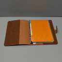 FYY A5 Binder Refillable Planner Notebook 6 Ring PU Leather Binder Journal with Pockets, Dividers, Refill Paper Brown