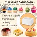 JCD 8 Packs Bento Cake and Cupcake Box 3 Holes Fit 2 Cupcakes and 1 Mini Cake Box with Clear Window and Stickers for Wedding Birthday Party Bakery Baking Supplies (1+2/8pcs)