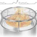 Fire Pit Spark Shield Cover for Solo Stove Bonfire 19.5",304 Stainless Steel Outdoor Spark Screen with Stand & 2 Guide Sticks,Fire Pit Lid & Cooking Accessories