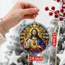 2 x Christian Gift: Jesus Christ Ornament | Christmas Ornaments (Christmas Tree Decorations), Christian Home Decor, Religious Holiday Ornament, Religious Gifts & Xmas Gifts