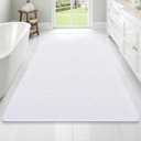 OLANLY Bathroom Rugs 70x46, Extra Soft Absorbent Chenille Bath Rugs, Rubber Backing Quick Dry, Machine Washable Bath Mats for Bathroom Floor, Tub and Shower, Home Decor Accessories, White