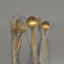 40 Piece Gold Silverware Set for 8, Terlulu Stainless Steel Flatware Set, Gold Cutlery Set Utensils Set, Tableware Include Forks Knives Spoons for Home Kitchen Restaurant Wedding, Satin Finish