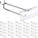 Thyle 50 Pcs Metal Scan Hook with Label Holder for 1/8" to 1/4" Pegboard, Peg Board Hooks with Price Tag, Pegboard Wall Accessories, Metal Hooks for Home Garage Retail Display Supplies (8 Inch)