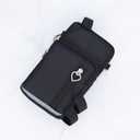 Waterproof Three Pockets Wheelchair Front/Side Frame Pouch with Reflective Strip Easy-to-use Button for Small Essentials Daily Travel, Black