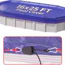 16x25 FT Oval Winter Pool Cover, Steel Cable and Pulley, Above Ground Pools