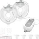Hands Free Breast Pump, Saglve Wearable Breastfeeding Pump with 4 Modes & 12 Levels, 300mmHg Strong Suction, Double Electric Breast Pump Portable, Wearable Breast Pumps with LED Display, 21mm/ 24mm Flange