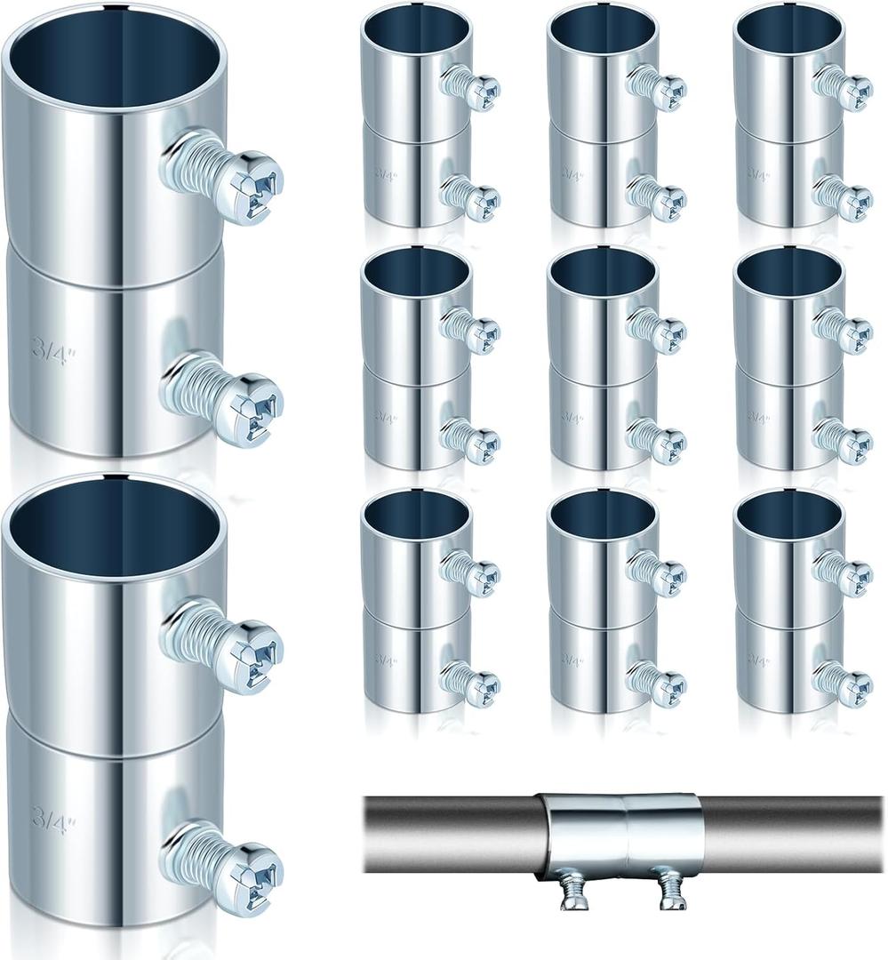Gisafai 10 Pc 3/4 EMT Coupling Conduit Fittings Screw Coupling for 3/4 Inch Electrical Fittings Galvanized Steel EMT Conduit Screw Connector