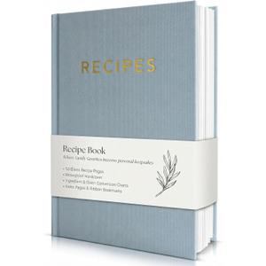 Aesthetic Blank Recipe Book with Waterproof Cover - The Perfect Recipe Notebook to Write in Your Own Recipes - Beautiful Blank Cookbook to Organize Your Recipes