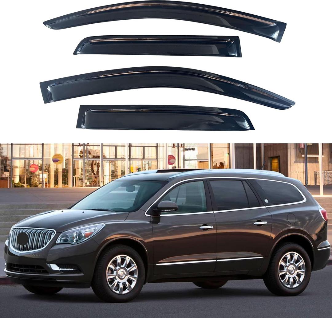 IG Window Visors Fit for 2008-2017 Buick Enclave, Out-Channel Rain Guards Vent Wind Deflectors 4PC, Car Accessories for 08-17 Enclave