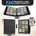 Trading Card Binder 9 Pockets, Durable for TCG, MTG, with 720 Sports & Game Card Storage, Side-Loading Design for Trading & Collectible Cards PU.(Black)