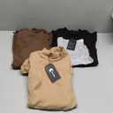 Evervibe 3 Pack Women's Mock Neck Thermal Tops Long Sleeve Cotton Ribbed Knit Turtleneck Shirts Slim Fitted Casual Base Layer, Size: Medium