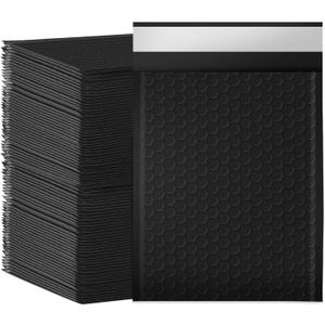 Packbabol Bubble Mailers 6x10" 100 Pack Black Padded Envelopes Waterproof Usable Size 6x9 Self-Seal Padded Mailing Envelopes Bubble Opaque Padded Mailer for Small Businesses， Envelope Mailers#0