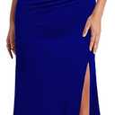 WOOSEA Women's One Shoulder Sleeveless Split Bodycon Mermaid Evening Cocktail Long Dress, Size: XXL