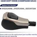 Gear Shift Knob Handle with Button 5YD261X9AB Fit for Jeep Cherokee Latitude/Limited/Trailhawk/Sport/North 2014-2019 Gear Shifter Lever Selector（Champagne Gold） 5YD291X9AA 68253072AA