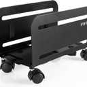 VIVO Computer Mid-Tower Case, CPU Steel Rolling Stand, Adjustable Mobile Cart Holder with Locking Caster Wheels, Black, CART-PC01