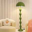 MUMENG Floor Lamp Creative Green Mushroom Lamp, Standing Lamp with Foot Switch, Creamy Style Modern Tall Lamp for Living Room, Bedroom, Office, Corner, E26/E27 Bulbs Compatible