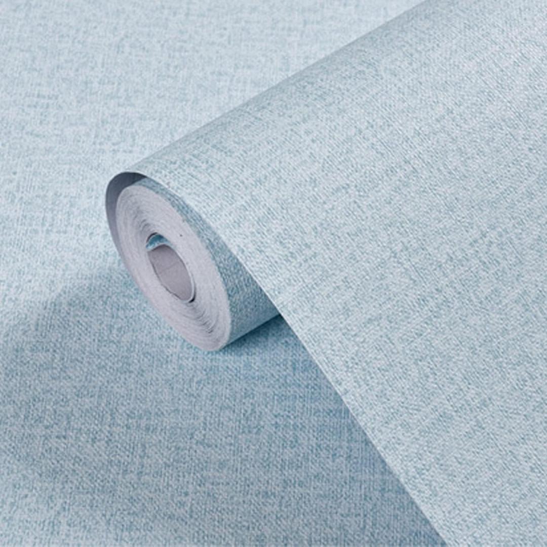 Yancorp Textured Fabric Light Blue Peel and Stick Wallpaper - Faux Grasscloth, Linen, Removable - 24"x197" Counter Top Liners