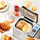 KBS 19-in-1 Programmable Bread Maker, 2LB Bread Machine with Healthy Ceramic Pan, Stainless Steel Bread Maker Machine with 15H Timer& 1H Keep Warm, Sourdough, Gluten Free, 3 Crust Colors, 53 Recipes