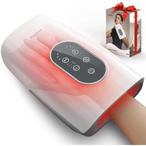 Upgrade Hand Massager for Arthritis and Carpal Tunnel Relief, Cordless Wrist Hand Massager with Heat and Compression, Gifts for Mom, Women, White