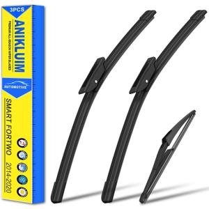 ANIKLUIM Wiper Blades for 2020-2014 Smart Fortwo Front Windshield Wipers,20 Inch+14 Inch+11 Inch,Durable and Quiet (Pack of 3)