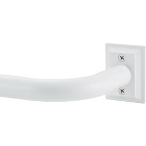 Vimayta Wrap Around Curtain Rod for 28 to 160 Inches Window, Splicing Structure, 1 Inch Room Darkening Blackout Curved Drapery Rods with Heavy Duty Alloy Bracket, Wall&Ceiling Mounted, Matte White