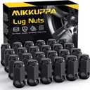MIKKUPPA M14x1.5 Lug Nuts, Replacement for Chevy Silverado Suburban 1500 Tahoe Colorado Traverse, Ford F-150 Ram 1500 Aftermarket Wheel, 24pcs Black Closed End Bulge Acorn Tire Lug Nuts