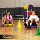 Champion Sports Scooter Board  Choice of Handles or No Handles, Durable Plastic Scooters for Youth Gym & PE Class, Indoor & Outdoor Play, Non-Marring Wheels, Multiple Sizes & Colors (16 Inch (With Handles), Blue)