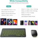 TECURS Bluetooth Keyboard and Mouse Combo for iPad - Rechargeable Wireless Keyboard & Mouse with 7-Color Backlit Compatible with iPad 10th/9th/8th Gen, iPad Pro/Air/Mini, iPhone15/14/13 Pro, Black