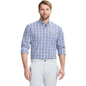 Izod Men's Performance Comfort Long Sleeve Shirt (X-Large, Allure Checker)