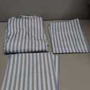Amazon Basics Breathable, Brushed Microfiber Wrinkle Resistant 3 Piece Bed Sheet Set with 14-Inch Deep Pockets, Twin, Dusty Blue Pinstripe, Printed