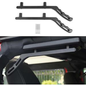 JeCar Rear Grab Handles Aluminum Grab Bars Compatible with Jeep Wrangler 2007-2018 JK 4-Door Sports Sahara Rubicon X, Black
