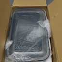 KOMUEE 8 Pieces Glass Baking Dish with Lids Rectangular Glass Baking Pan Bakeware Set with Lids, Baking Pans for Lasagna, Leftovers, Cooking, Kitchen, Fridge-to-Oven, Gray