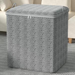 210 L Storage Bins, Foldable Closet Organizers with Handles, Large Collapsible Bags for Clothes, Comforters, Blankets & Pillows, Gray 1PCS