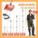 Chicken Poop Scooper for Chicken Coop 304 Stainless Steel Adjustable Angle Durable Sand Sifting Litter Shovel for Farm Animals Cleaning Tools (Orange)