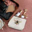 5 x Bee Gifts for Bee Lovers Small Makeup Bag, Bee Gifts for Women, Honey Bee Gifts Cosmetic Bags for Women, Bee You Tiful BagStyle C