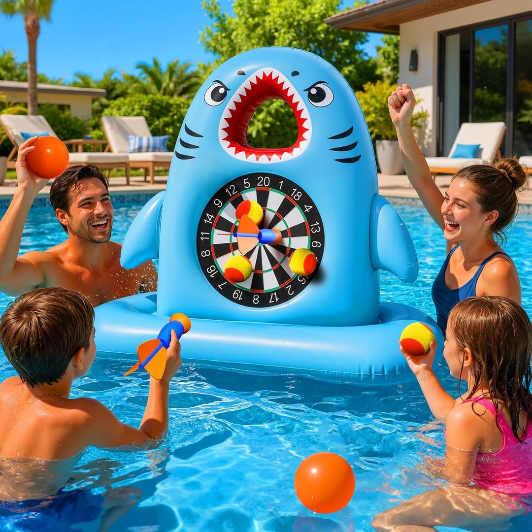 Best Pool Toys Game for Kids Teens, Inflatable Dart Board Toss Pool Game with Dart Ball Floating Water Activity for Summer, Outdoor Yard & Beach, Ages 4-12, Fun Summer Party Birthday Gift
