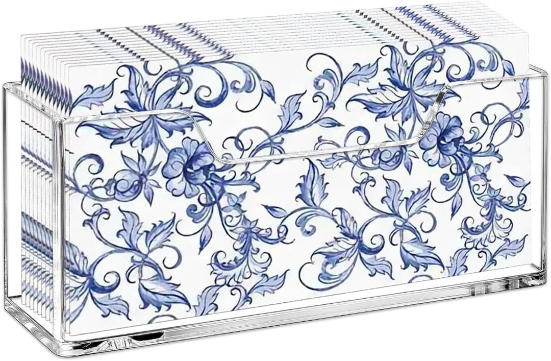 LveSunny Acrylic Napkin Holder, Vertical Splash-Proof Guest Towel Holder, Acrylic Napkin Holder for Bathroom Tissue Dispenser for Home, Kitchen, Restaurant, and Hotel