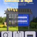 Solar Bug Zapper Outdoor,Solar Powered Bug Zapper Solar Mosquito Zapper Cordless Fly Trap with Dual Power & 6000mAh Battery, Solar Mosquito Zapper Outdoor for Backyard, Patio, Garden, RV, Camping