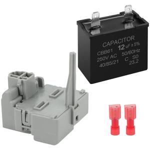 Funmit 2319792 W10197428 W10189190 TSD2 Refrigerator Start Device Relay Combination W10662129 Refrigerator Compressor Run Capacitor Compatible with Whirlpool Kenmore electrolux Refrigerator