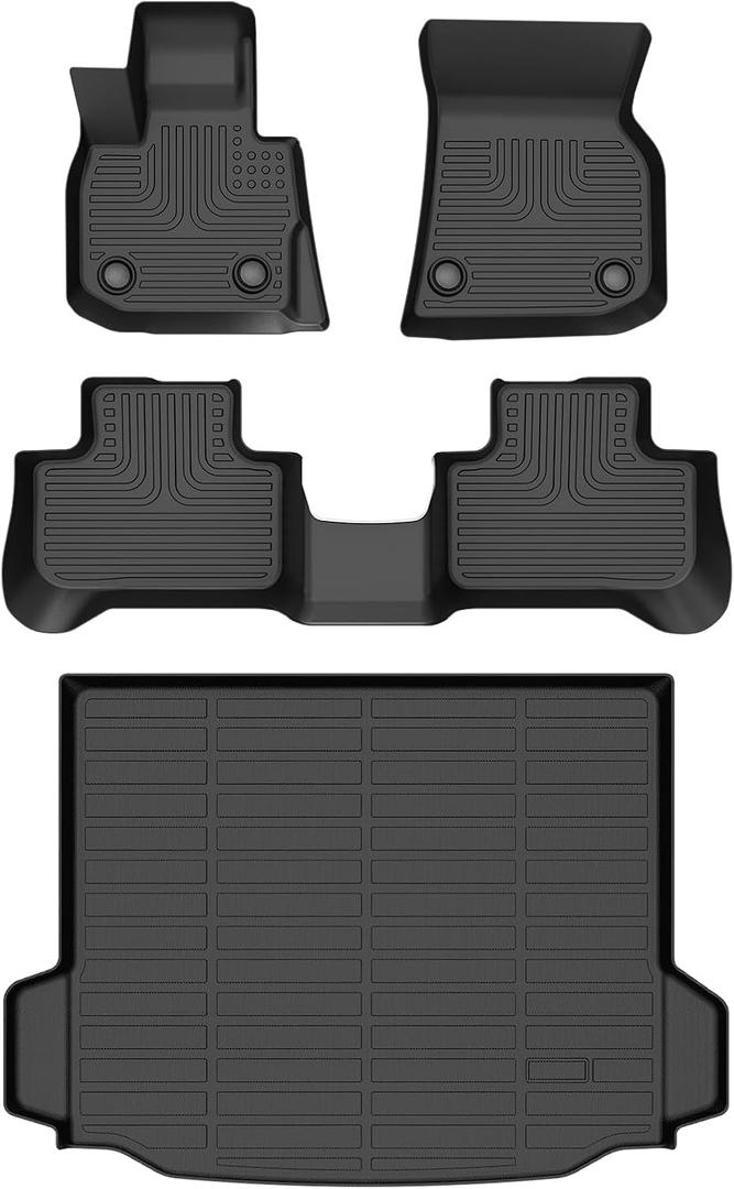 AIPOIL Floor Mats & Cargo Liner Set for 2018-2024 BMW X3 G01/M40i/30i/M (Not fit car Without Spare tire & X3 30e) All Weather Protection TPE Car Full Set Custom Car Mats Accessories - Black