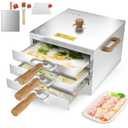 PYY Rice Noodle Roll Steamer Machine - 3 Layers, 4 Trays Cantonese Cheung Fun MachineAnti-scalding Handle Changfen Maker for Commercial and Home, Extra Stainless Steel Steam Tray