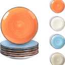 Dessert Plate Set of 6, 7.5 Inch Ceramic Salad Plate, Microwave & Dishwasher Safe Dinner Plates, Gifts for Mother Women Men, Colorful